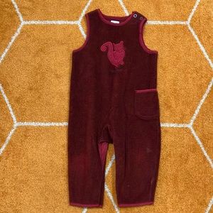 baby GAP Squirrel Patch Soft Fuzzy Overalls Adorbs